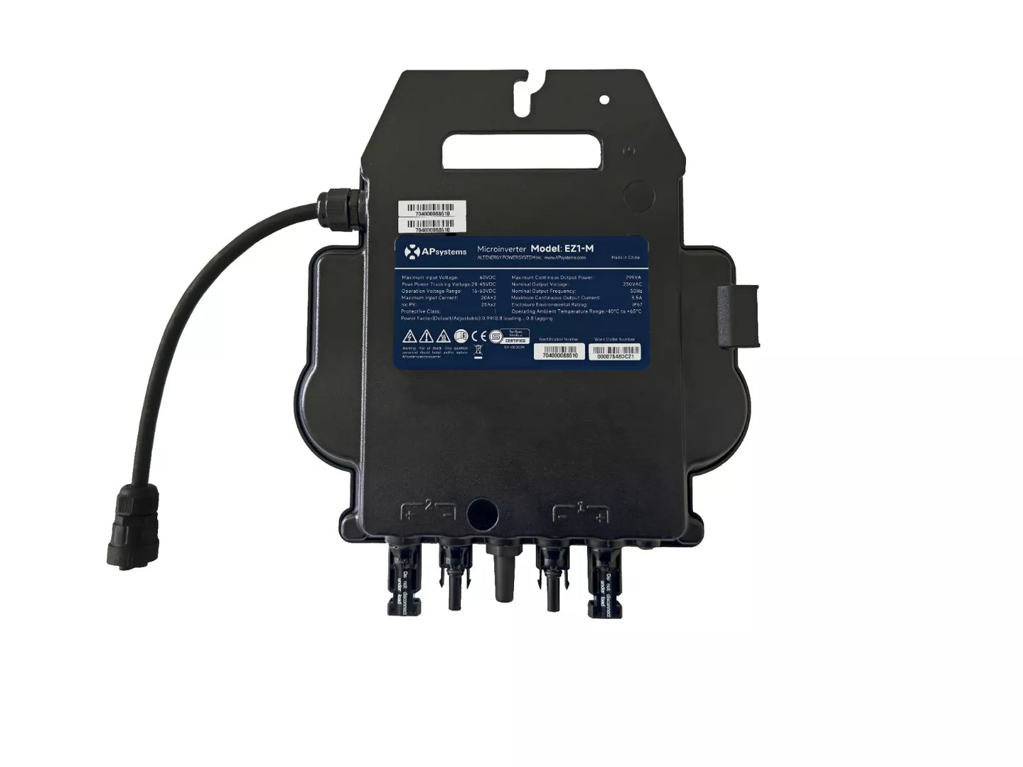 Balkonkraftwerk 800 Watt | APsystems EZ1-M Mikrowechselrichter | 2 x TENKA Bifaziales Glas Solarmodul 455W