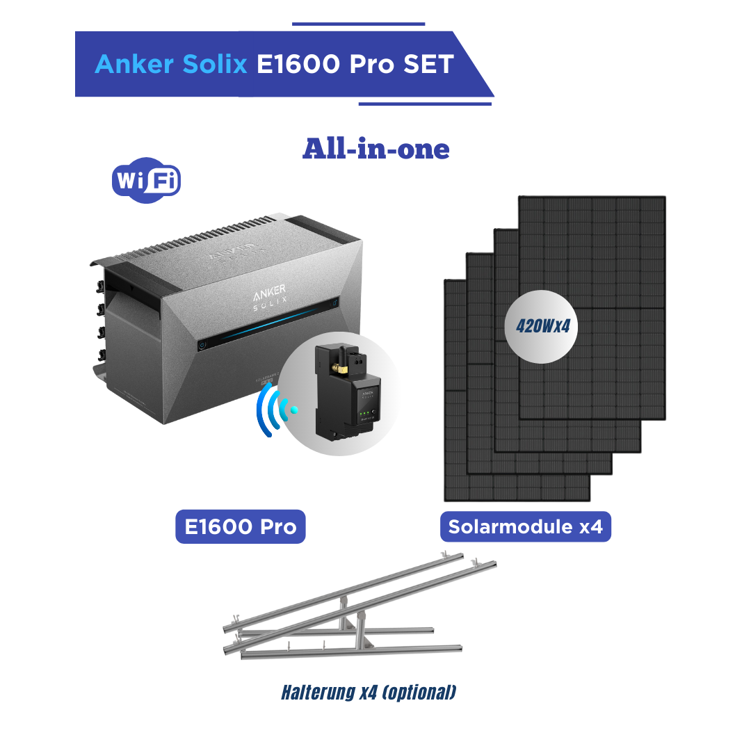 Anker SOLIX E1600- Pro All-in-one 1820W Set mit Halterung