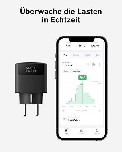 Anker SOLIX Smart Plug, WLAN-Steckdose App Fernbedienung und Spart Stromkosten