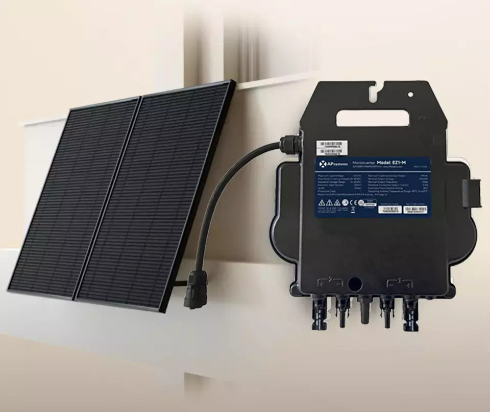 Balkonkraftwerk 800 Watt | APsystems EZ1-M Mikrowechselrichter | 2 x TENKA Bifaziales Glas Solarmodul 455W