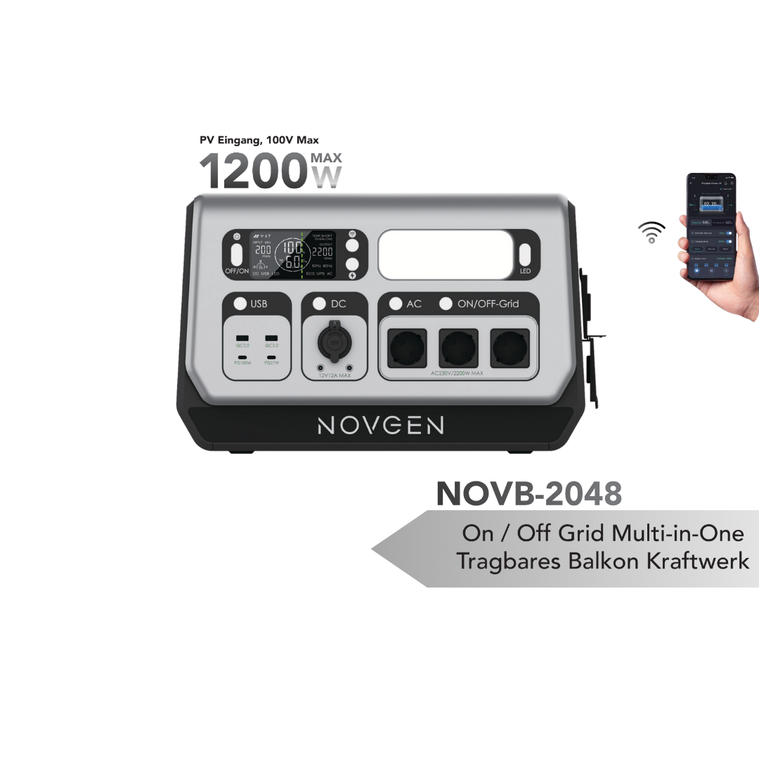 NOVB2048 Ultimate Balcony Energy Storage 2048Wh 2200W For Household