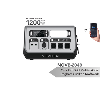 NOVB2048 Ultimate Balcony Energy Storage 2048Wh 2200W For Household