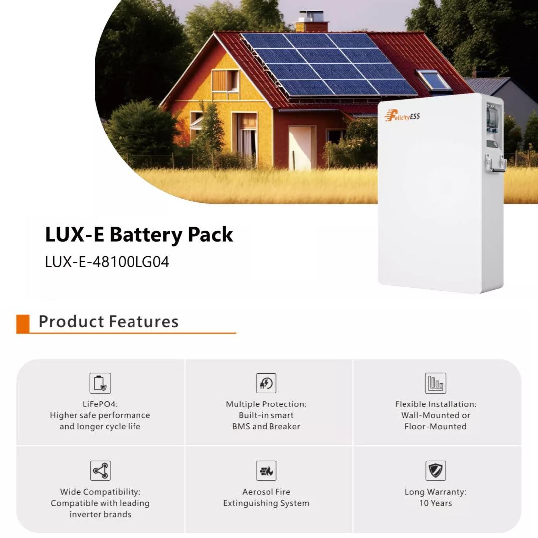 Felicity ESS LUX-E-48100LG04 5,12kWh 48V Speicher PV Solar LiFePO4 Lithium Stromspeicher Akku