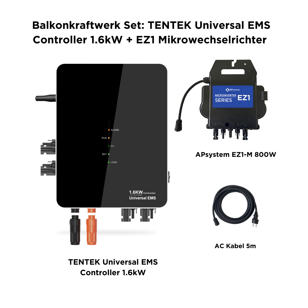 TENTEK Universal EMS Controller 1.6kW + EZ1 Mikrowechselrichter ohne Smart Meter