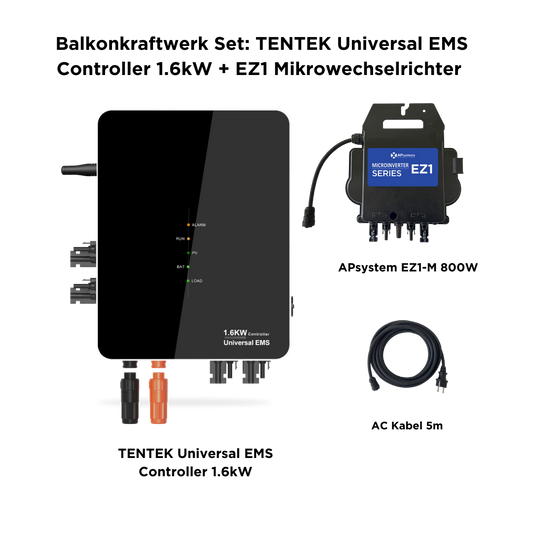 TENTEK Universal EMS Controller 1.6kW + EZ1 Mikrowechselrichter ohne Smart Meter