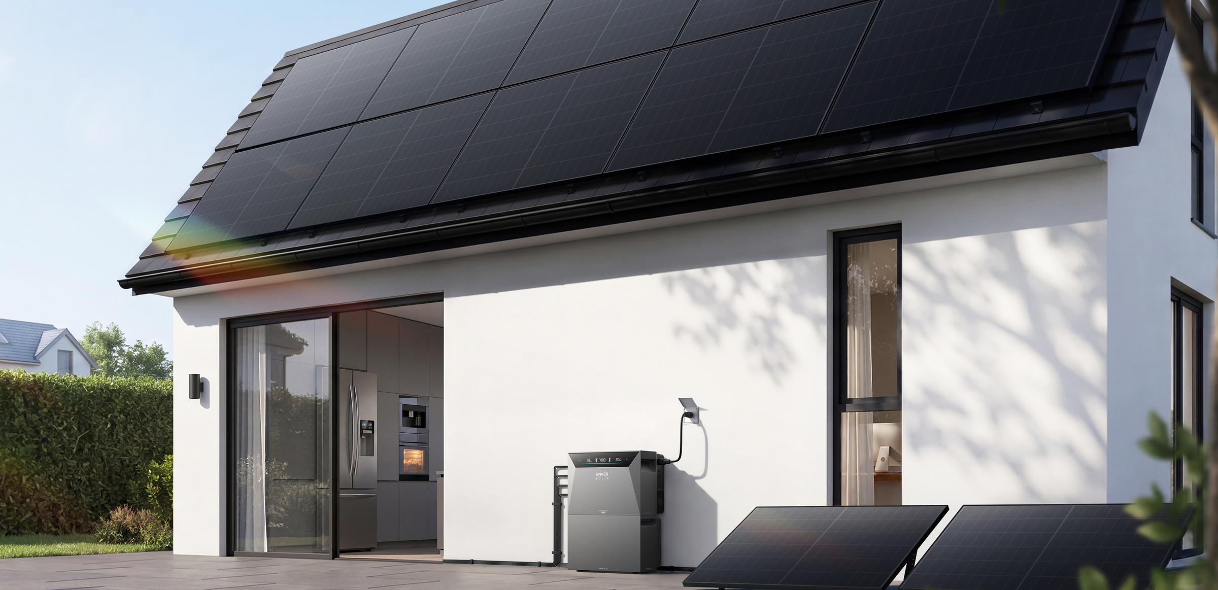 Anker SOLIX Solarbank 4 E5000 Pro am Haus montiert
