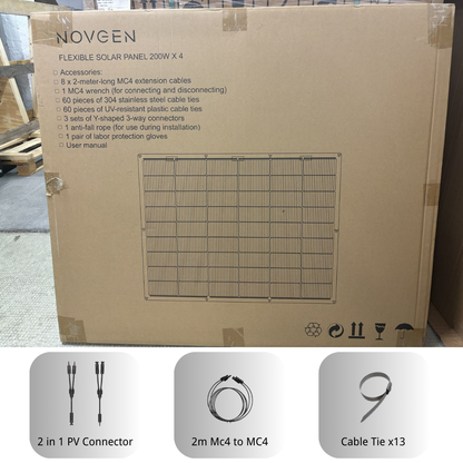 NOVGEN l 4 x Flexibel PV Panel l 200 Watt x4 l