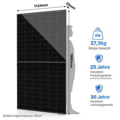 Jolywood 500-Watt-Solarmodul – Abmessungen und Gewicht