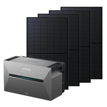 Balkonkraftwerk 2000 Watt Komplettset mit Anker SOLIX Solarbank 3 Pro und Smart Meter