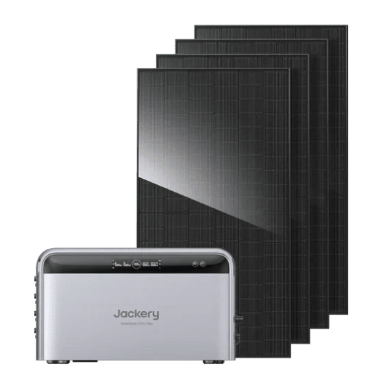 Jackery SolarVault 3 Pro Max mit vier Jolywood 500-Watt-Solarmodulen – Balkonkraftwerk 2000 Watt Komplettset