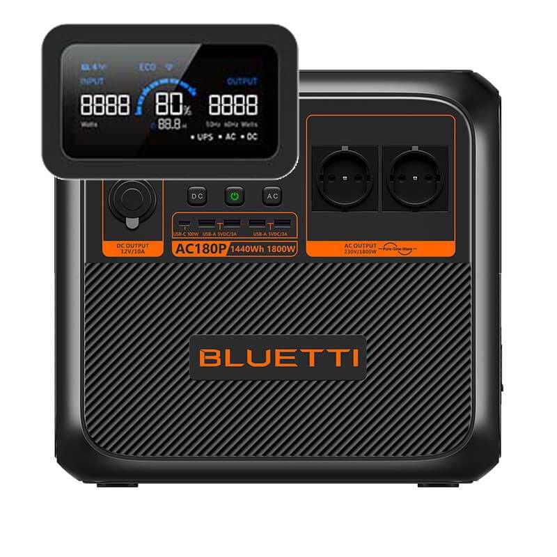 BLUETTI AC180P Powerstation – 1440Wh LiFePO4 mit 1800W Ausgang für Camping & Notstrom - Solarfantasie.de