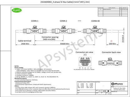 QT2/QT2D Dreiphasiges 5C-Buskabel - Solarfantasie.de