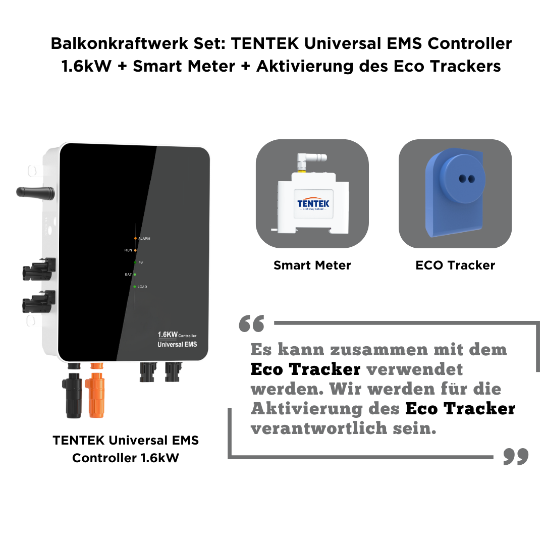 TENTEK Universal EMS Controller 1.6kW + Smart Meter mit Aktivierung für Ecotracker