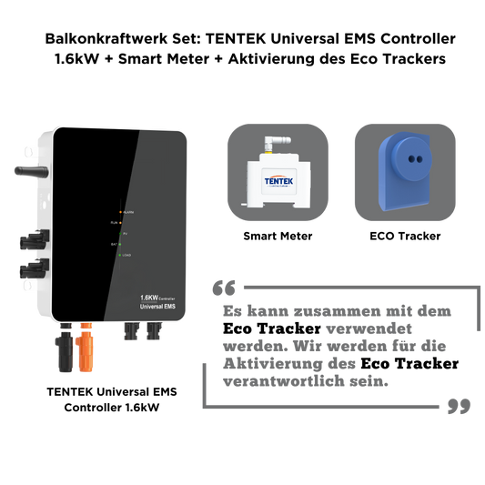 TENTEK Universal EMS Controller 1.6kW + Smart Meter mit Aktivierung für Ecotracker