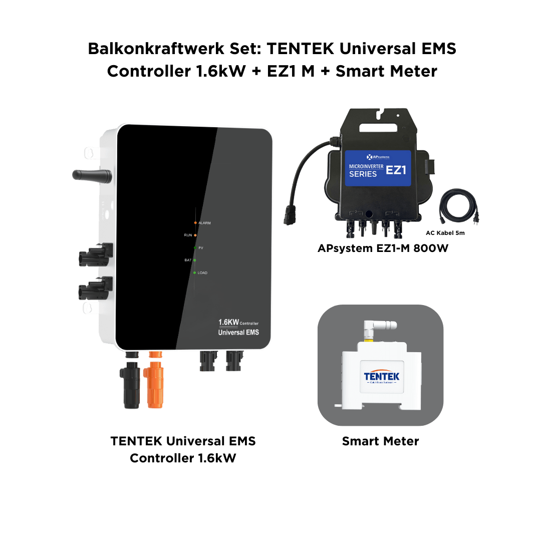 TENTEK Universal EMS Controller 1.6kW + EZ1 Mikrowechselrichter mit Smart Meter - Solarfantasie.de