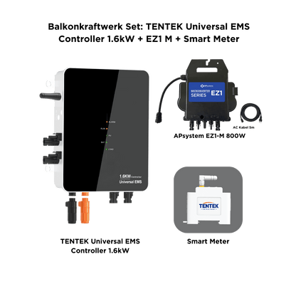 TENTEK Universal EMS Controller 1.6kW + EZ1 Mikrowechselrichter mit Smart Meter - Solarfantasie.de