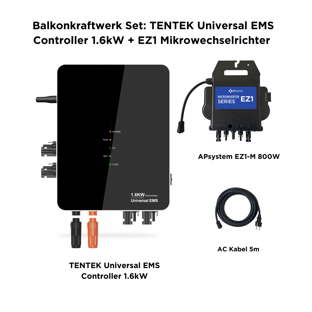 TENTEK Universal EMS Controller 1.6kW + EZ1 Mikrowechselrichter ohne Smart Meter - Solarfantasie.de
