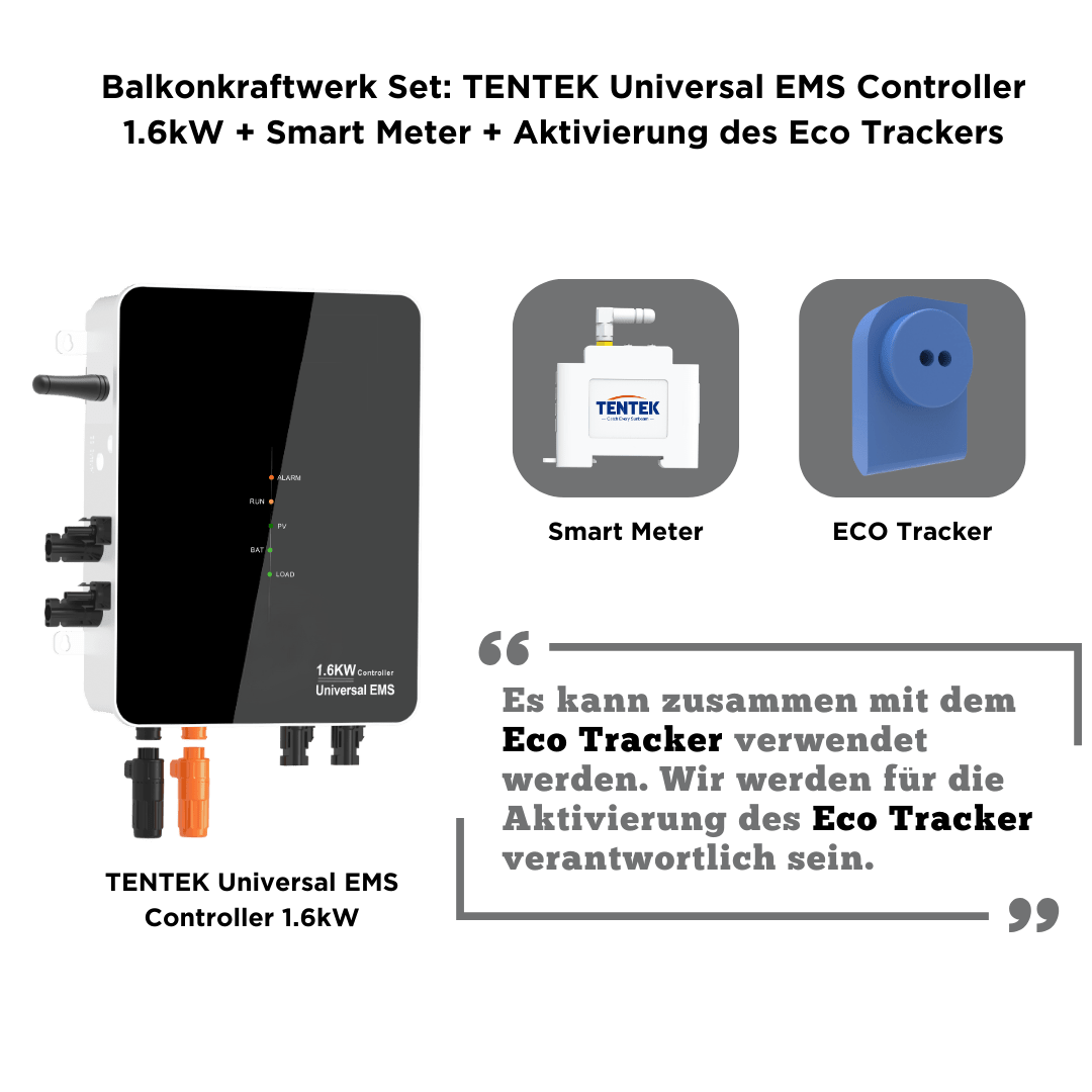 TENTEK Universal EMS Controller 1.6kW + Smart Meter mit Aktivierung für Ecotracker - Solarfantasie.de