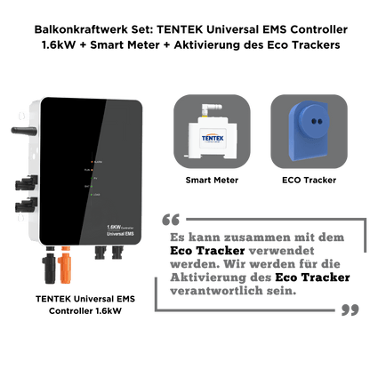 TENTEK Universal EMS Controller 1.6kW + Smart Meter mit Aktivierung für Ecotracker - Solarfantasie.de