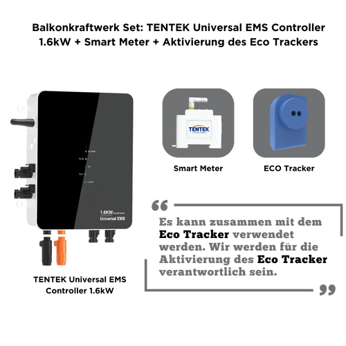 TENTEK Universal EMS Controller 1.6kW + Smart Meter mit Aktivierung für Ecotracker - Solarfantasie.de